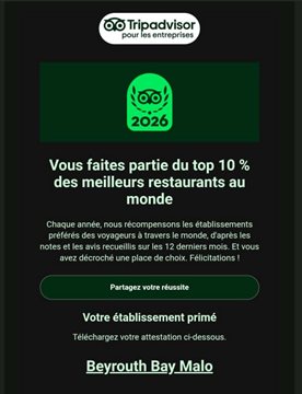 Tripadvisor Travelers' Choice 2026 · Top 10 %